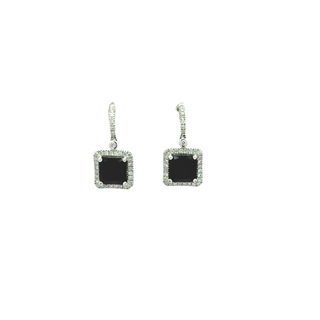 Black Onyx and Diamond Dangle Earrings