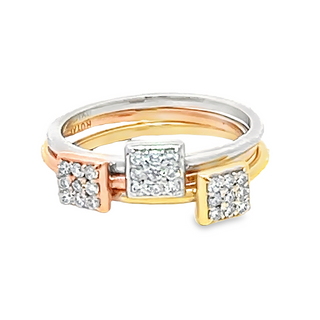 Petite Diamond Pave' Stackable Band White Gold