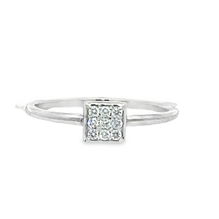 Petite Diamond Pave' Stackable Band White Gold
