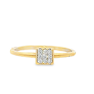 Petite Diamond Pave' Stackable Band Yellow Gold