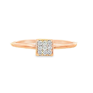 Petite Diamond Pave' Stackable Band Rose Gold