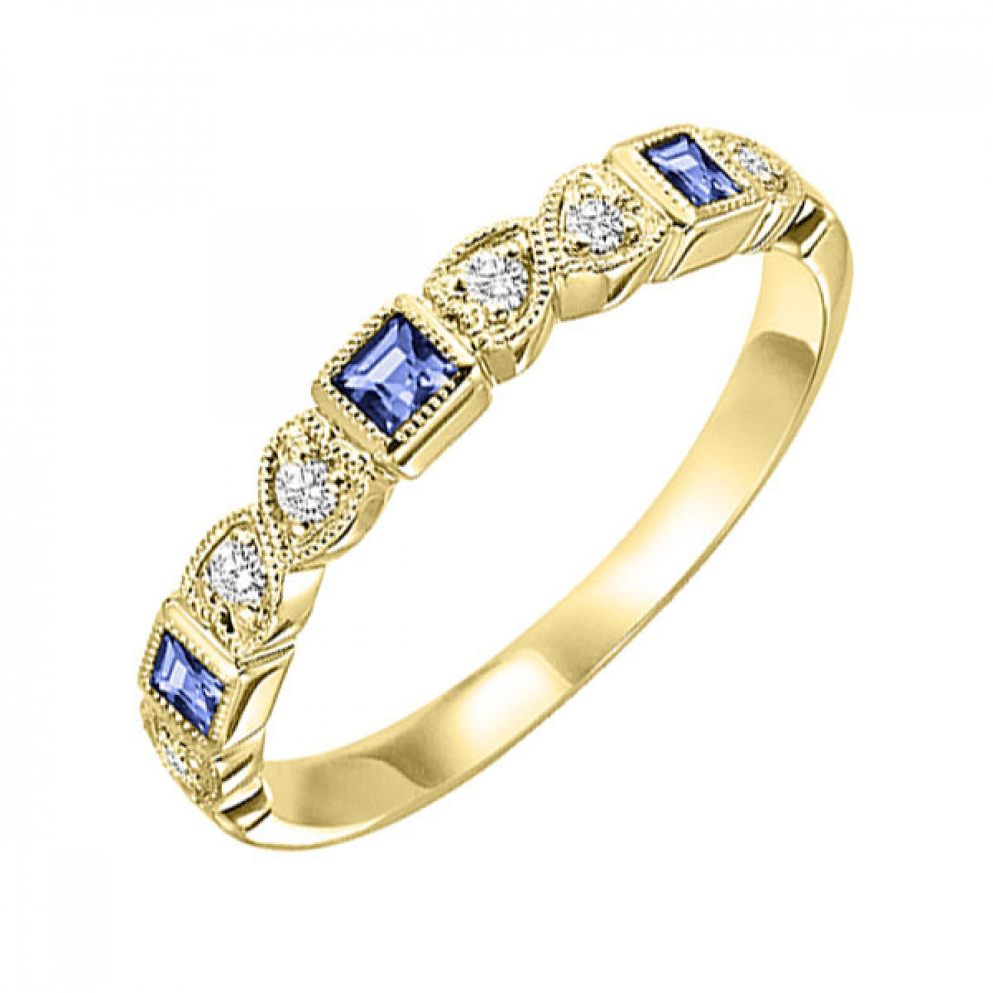 Stackable Diamond and Sapphire Band