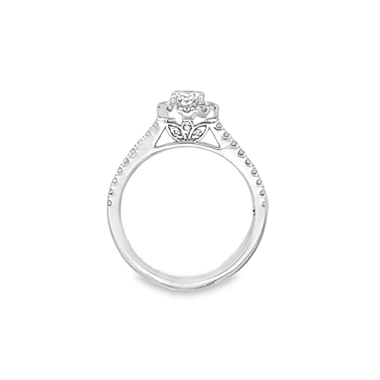 Lab Grown Oval Diamond Halo Engagement Ring