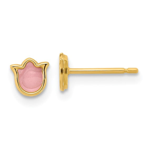 Children's Pink Tulip Earrings