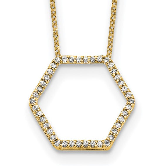 Open Hexagon Lab Grown Diamond Necklace