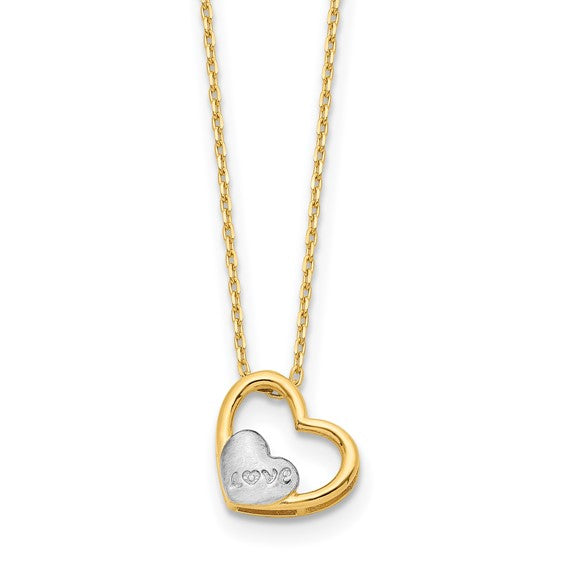 Two-Tone Love Heart Necklace
