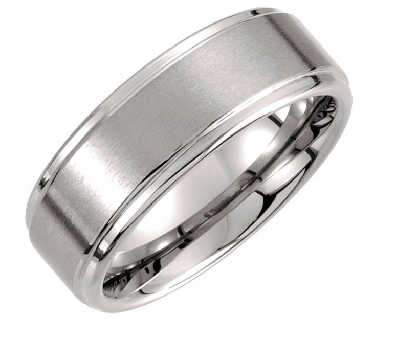 Men's Tungsten 8mm Band with a Satin Finish - Size 11.5