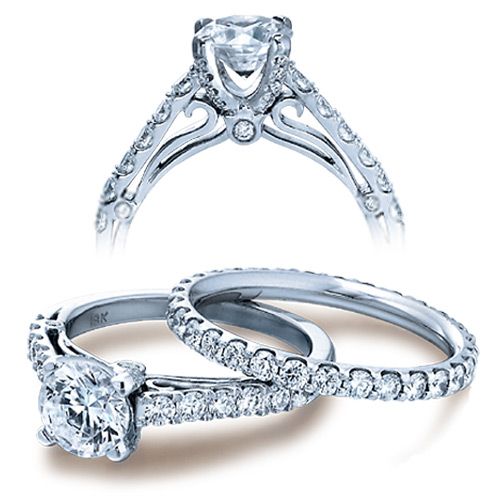 Verragio Single Row Cathedral Diamond Semi-Mount Engagement Ring from the Couture Collection