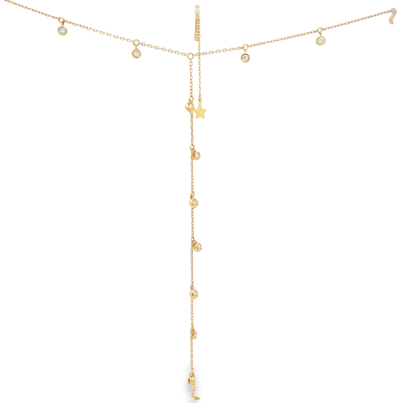 Bolo Bezel Diamond Lariat Necklace