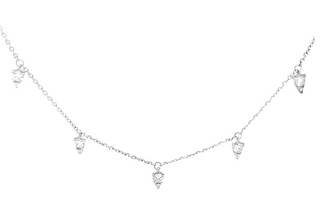 Diamond Pear Shaped Dangle Necklace