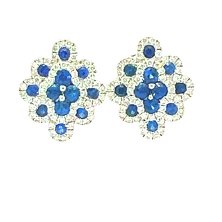 Diamond and Sapphire Stud Earrings