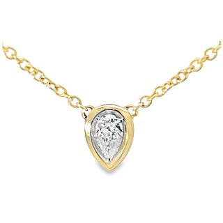 Diamond Pear Shaped Solitaire Necklace