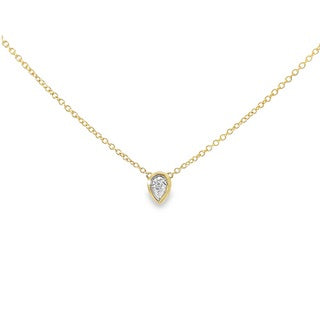 Diamond Pear Shaped Solitaire Necklace