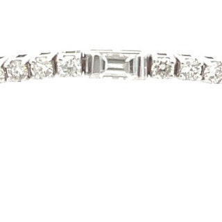 Diamond Tennis Bracelet with Baguette Accents