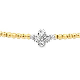 Two-Tone Diamond Clover Flex Bangle