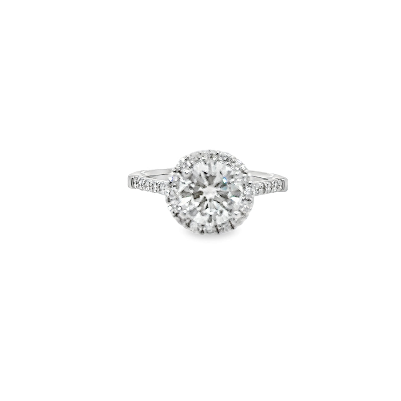 Lab Grown Round Diamond Halo Engagement Ring