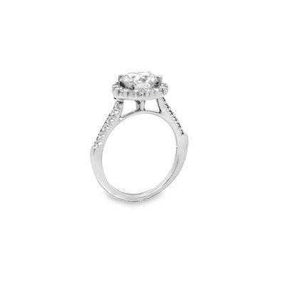 Lab Grown Round Diamond Halo Engagement Ring