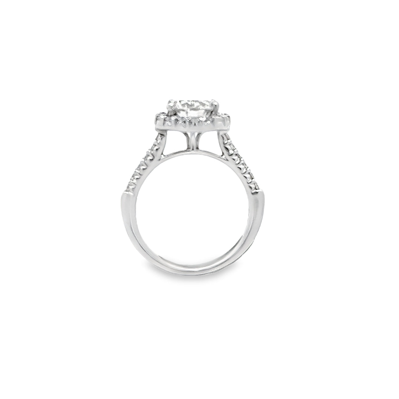 Lab Grown Round Diamond Halo Engagement Ring