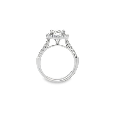 Lab Grown Round Diamond Halo Engagement Ring