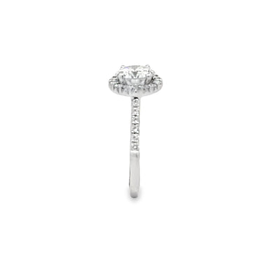 Lab Grown Round Diamond Halo Engagement Ring