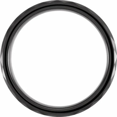 Black Tungsten Geometric Comfort-Fit 6 mm Band