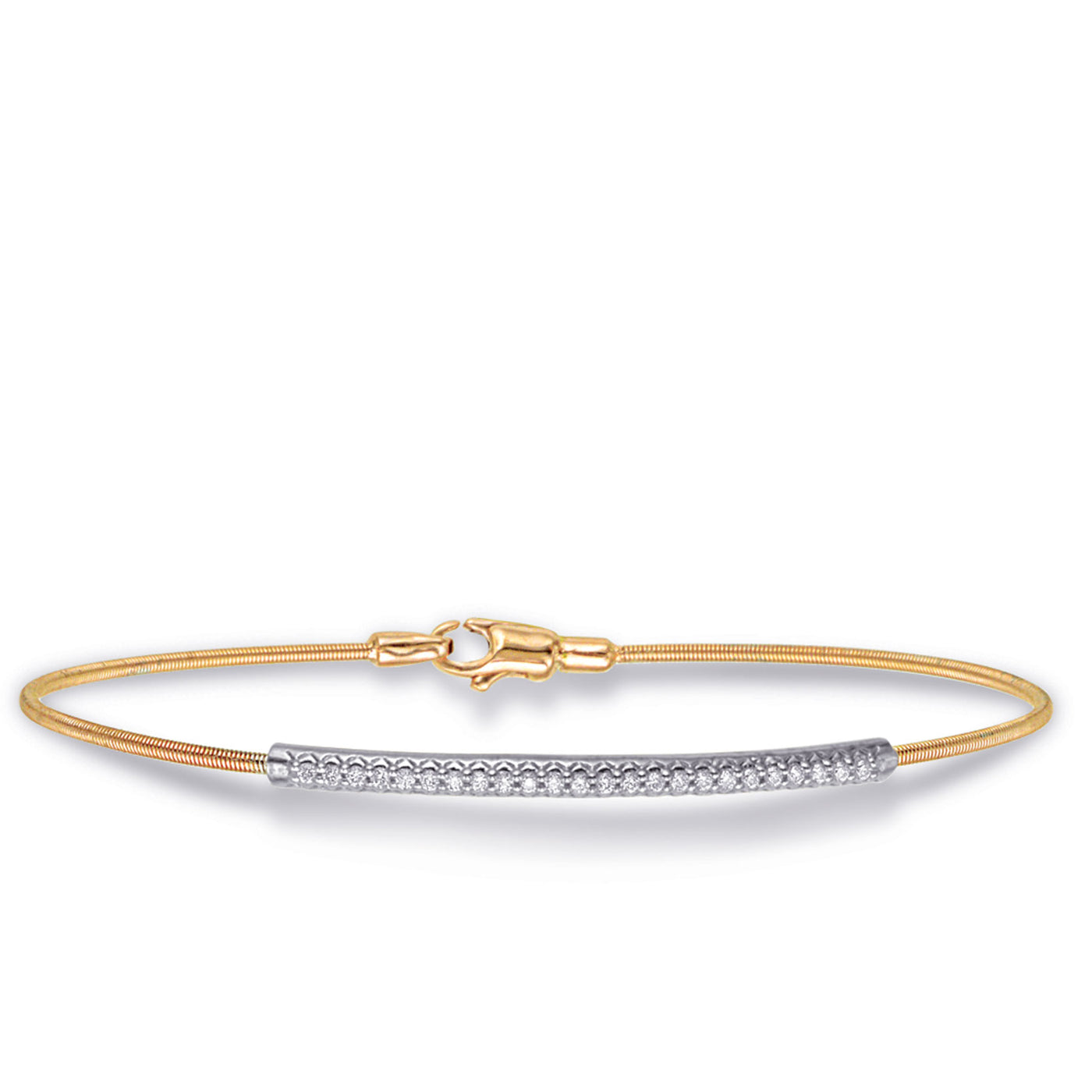 Two Tone Italian Made Diamond Bangle