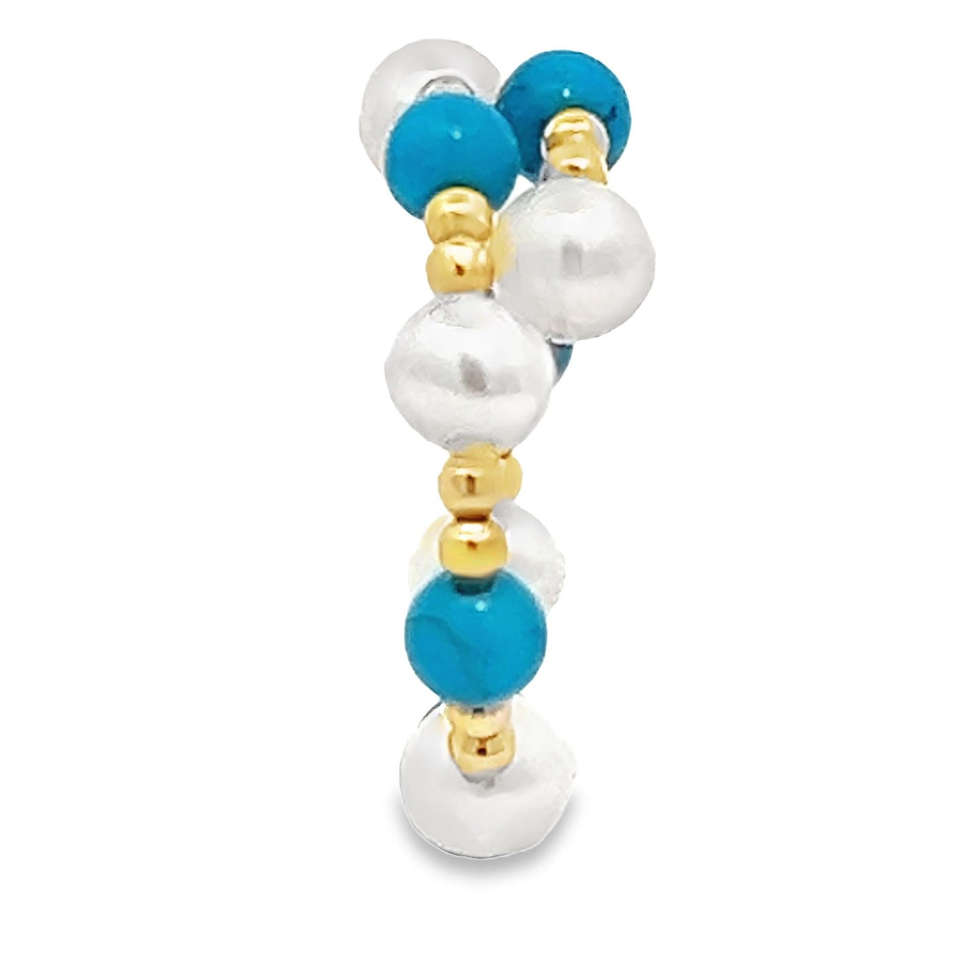 Turquoise Pearl and Gold Wrap Ring