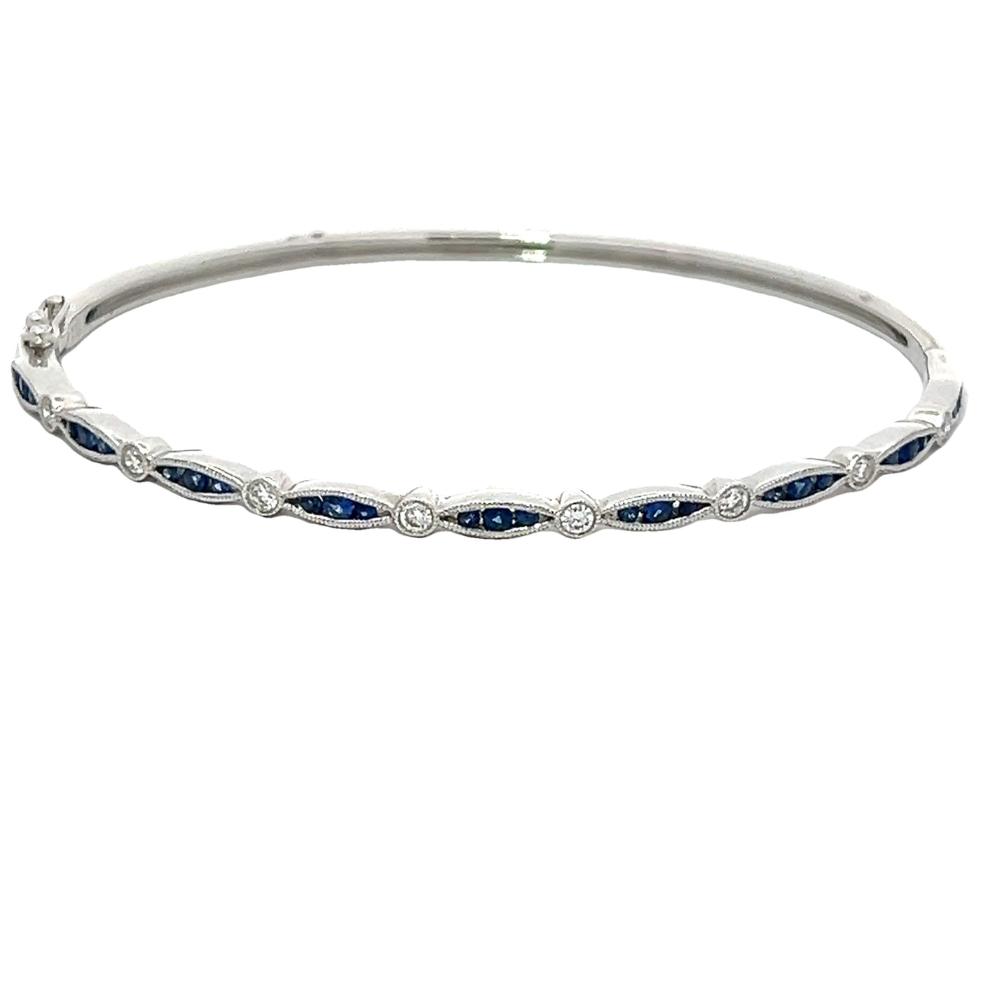 Sapphire and Diamond Hinged Bangle