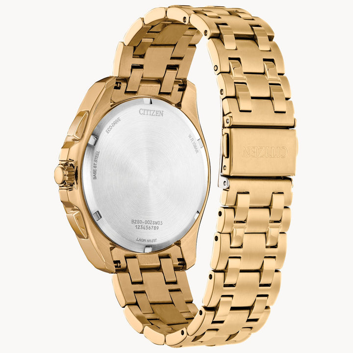 Citizen Peyton Eco-Drive Gold Tone Watch with a Black Dial Citizen Peyton Eco-Drive Gold Tone Watch with a Black Dial