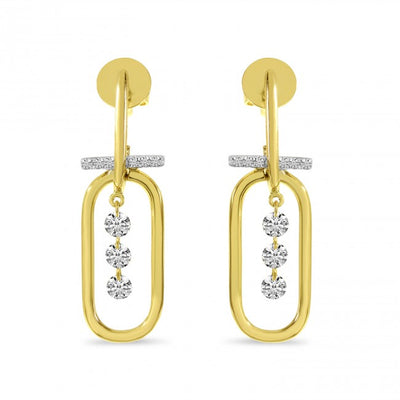Diamond Dangle Paperclip Earrings