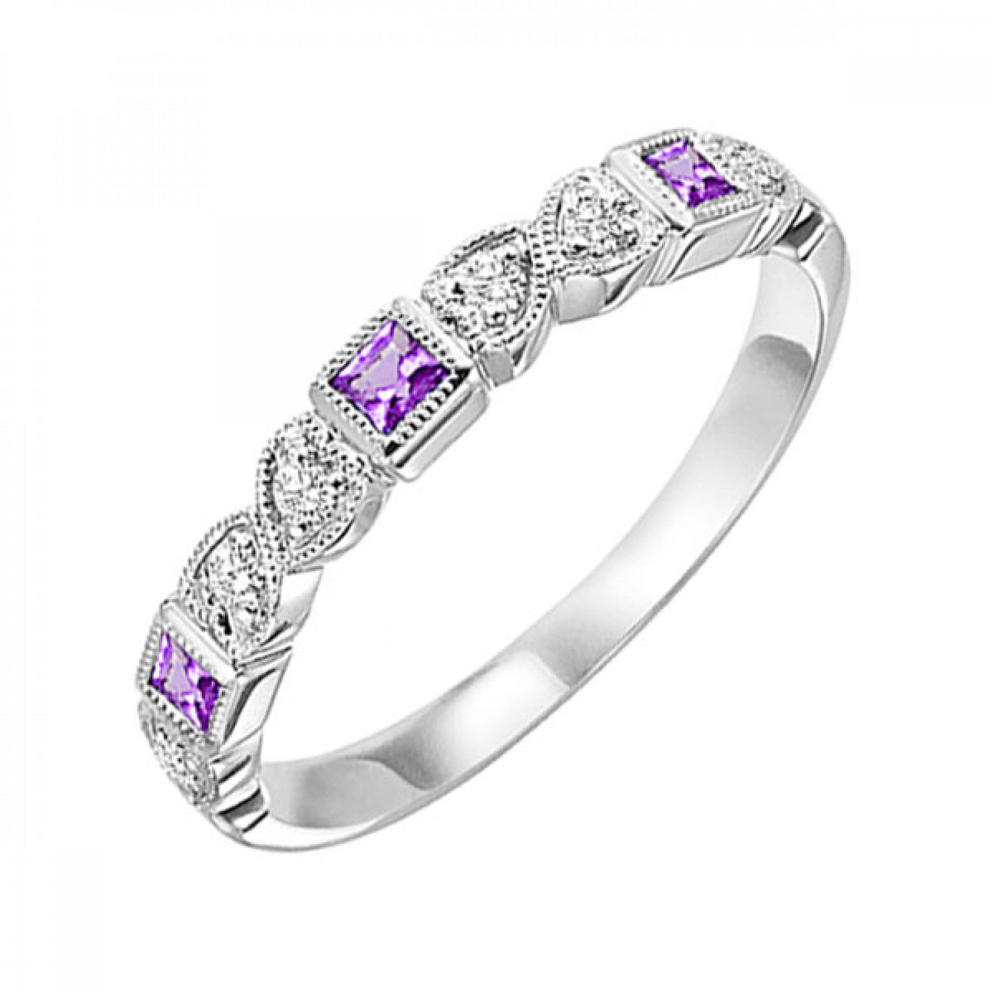 Stackable Diamond and Alexandrite Band