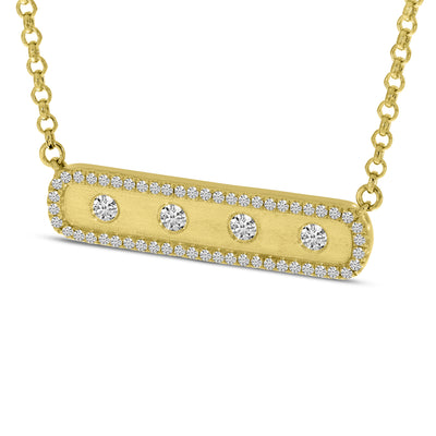 Diamond East West Bar Necklace