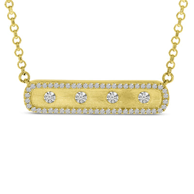 Diamond East West Bar Necklace