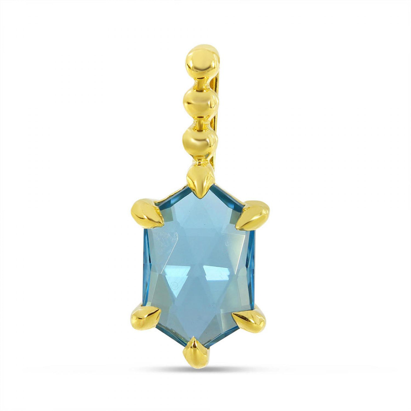 Hexagon Blue Topaz Necklace