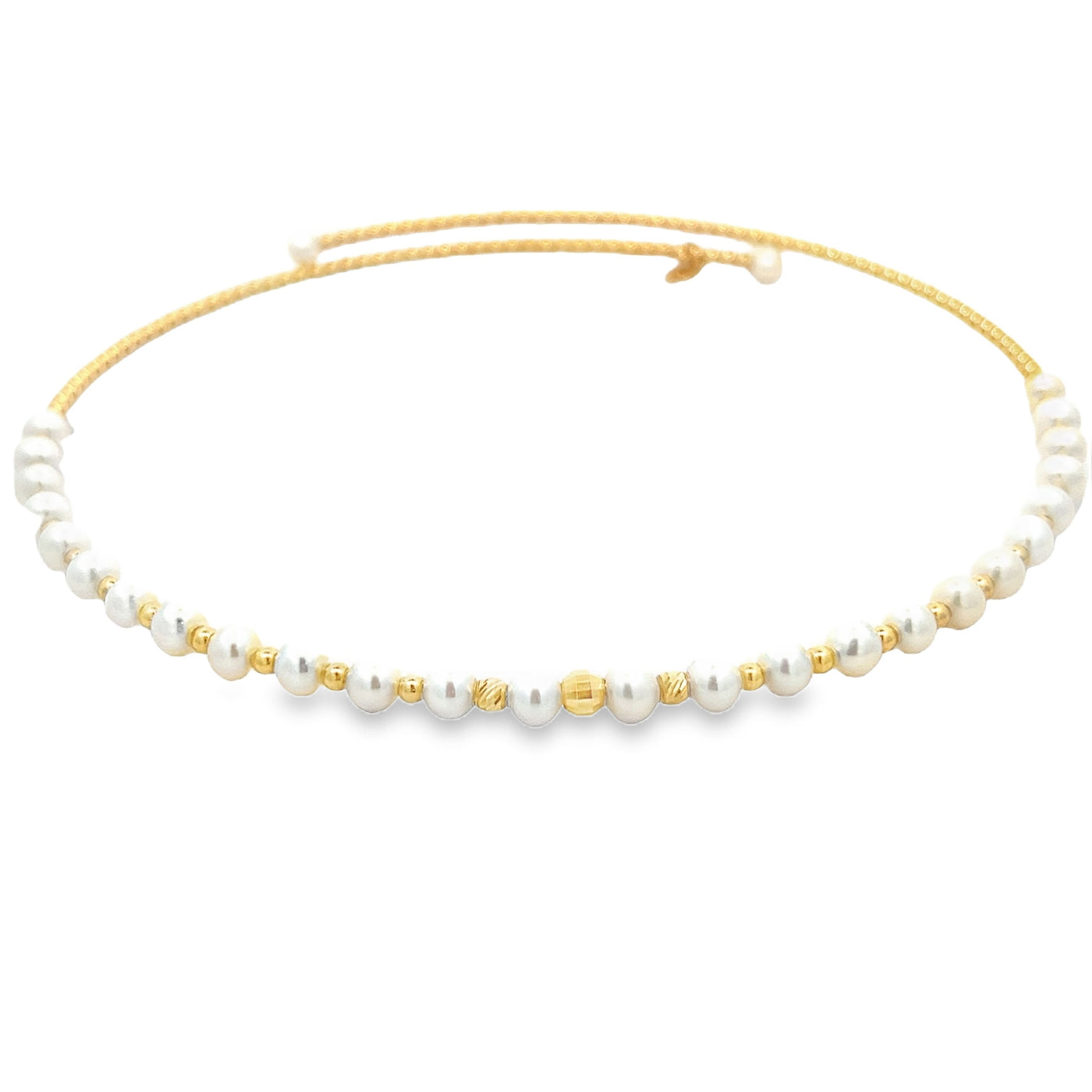 Freshwater Pearl and Gold Beaded Choker