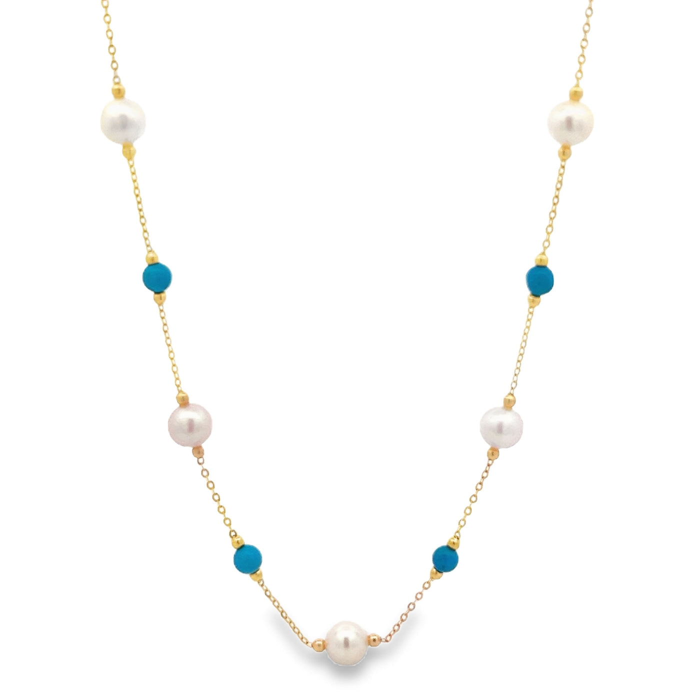 Freshwater Pearl and Turquoise Necklace