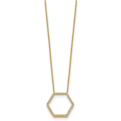 Open Hexagon Lab Grown Diamond Necklace