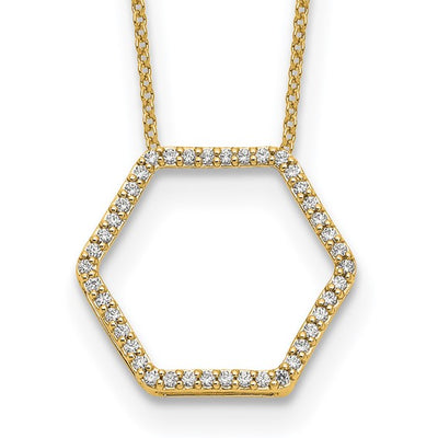 Open Hexagon Lab Grown Diamond Necklace