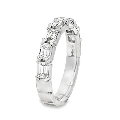 Emerald-cut Diamond Stackable Band