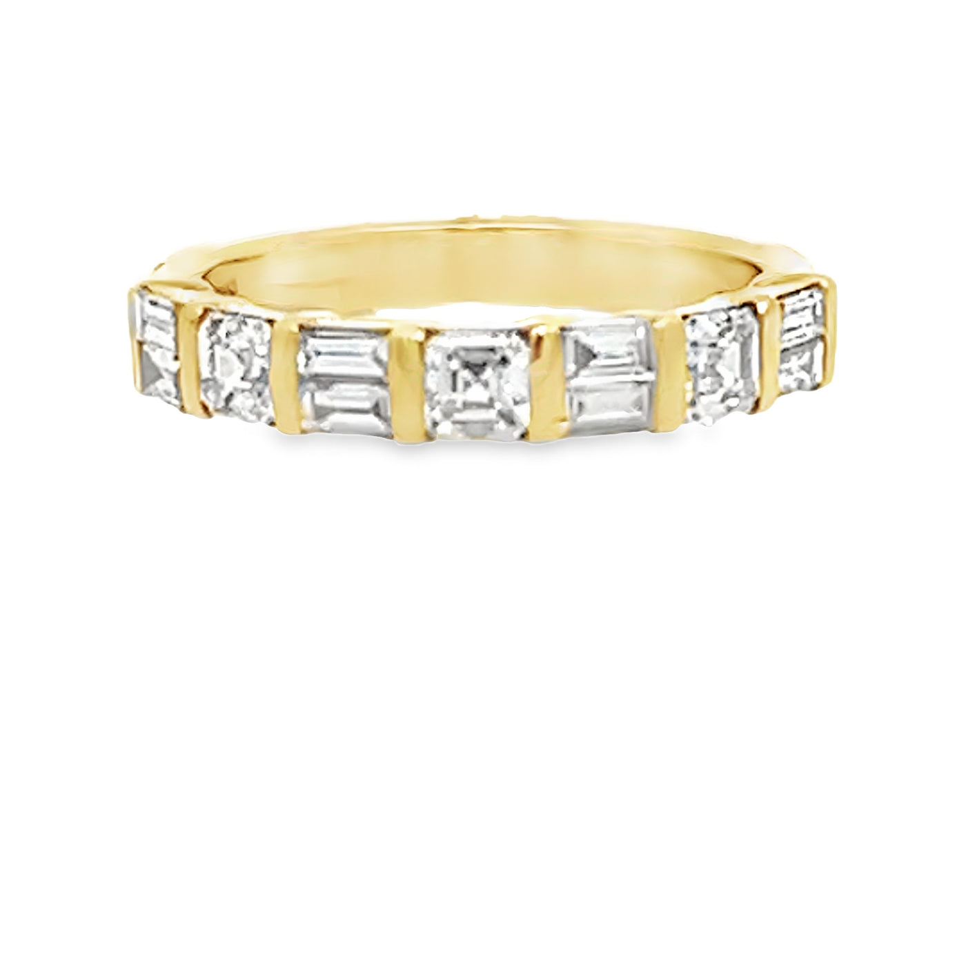 Cushion and Baguette Diamond Stackable Band