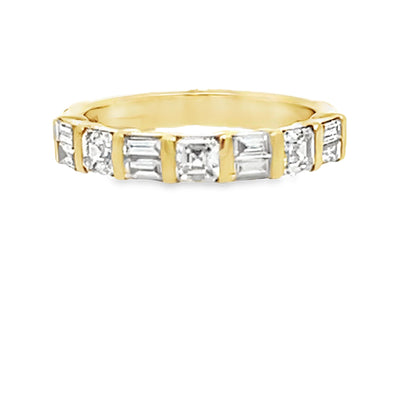 Cushion and Baguette Diamond Stackable Band