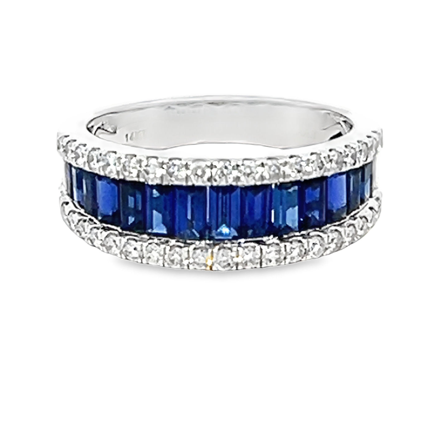 Baguette Sapphires and Diamond Ring