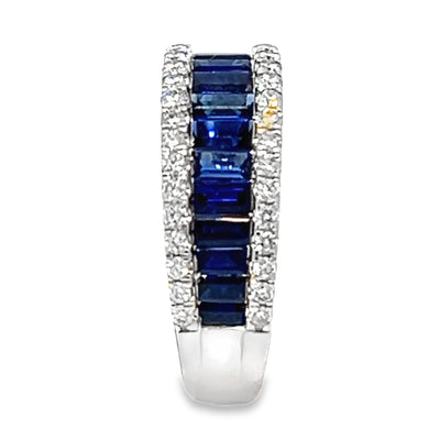 Baguette Sapphires and Diamond Ring