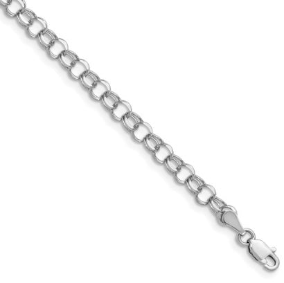 White Gold Link Bracelet - 7" Length