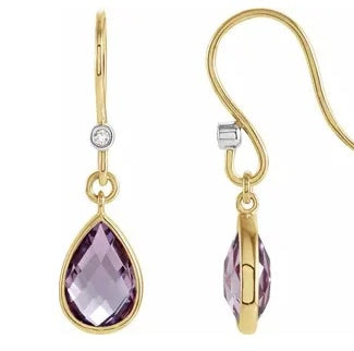 Amethyst and Diamond Dangle Earrings