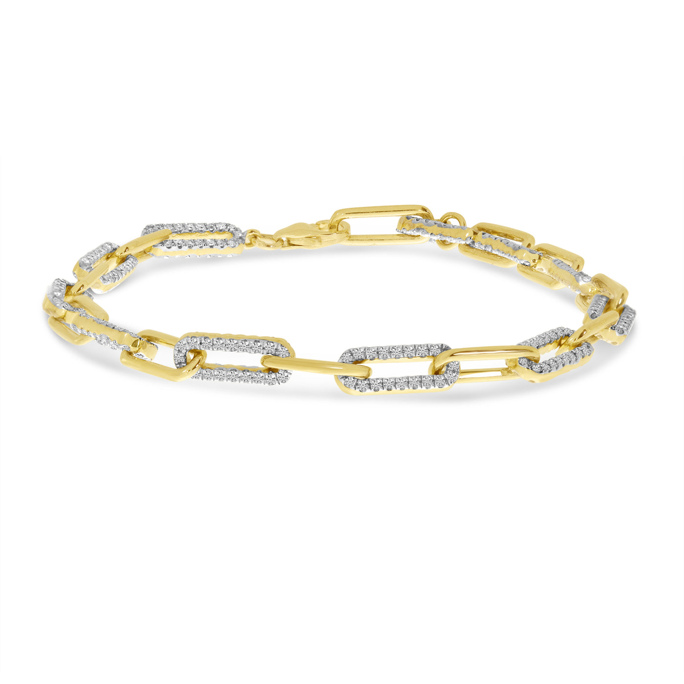 Diamond Paperclip Link Bracelet