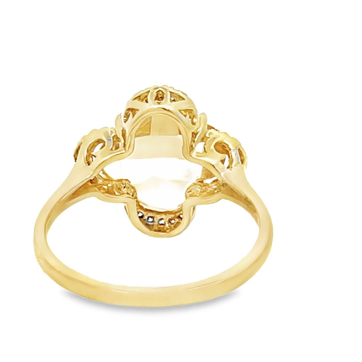 Citrine and Diamond Clover Ring