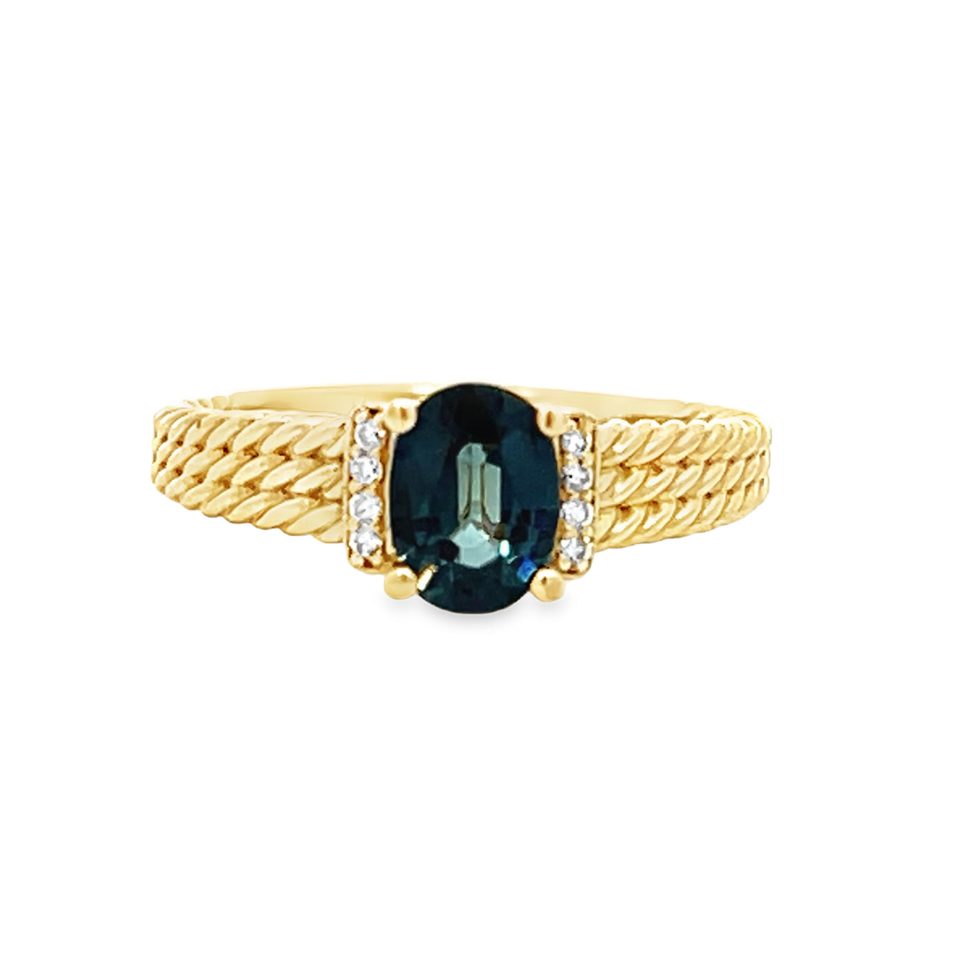 London Blue Topaz and Diamond Ring