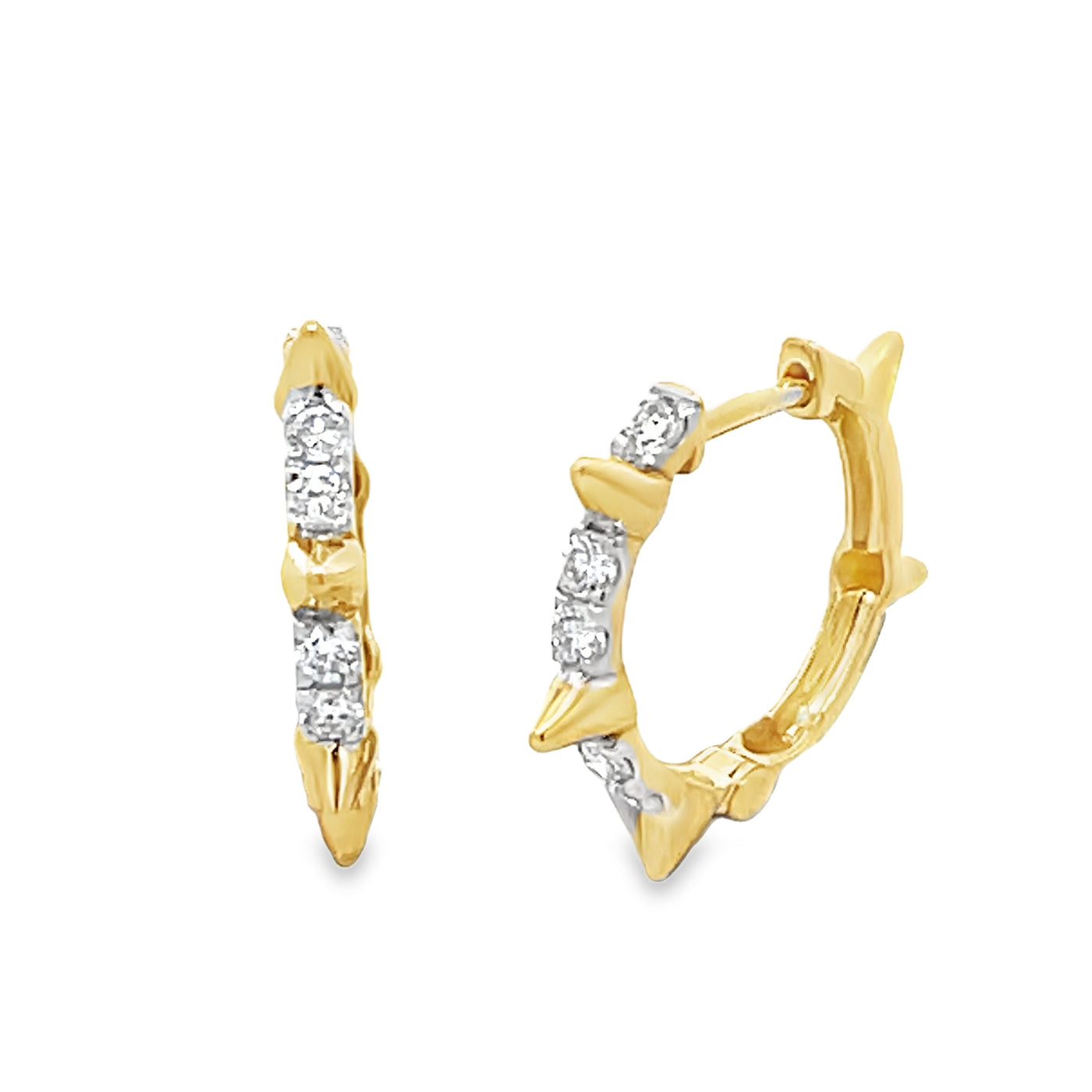 Diamond Spiked Hoop Earrings