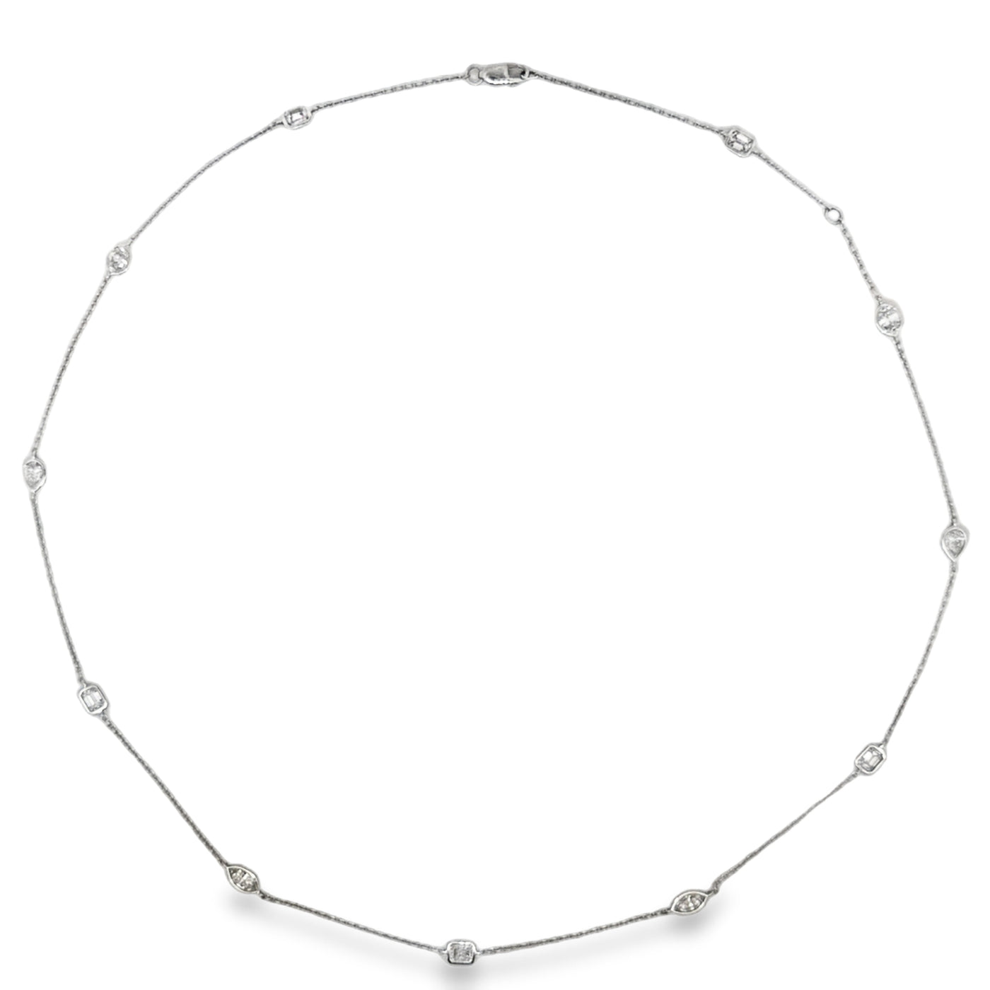 Lab Grown Multi-Shape Diamond Station Necklace